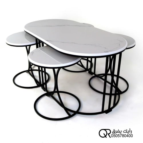 طقم طاولات عصري حديد مع بديل رخام