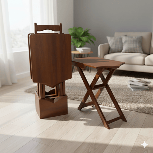 طاولة خدمة شنطة 4 قطع على شكل سهم