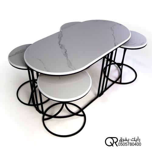 طقم طاولات عصري حديد مع بديل رخام