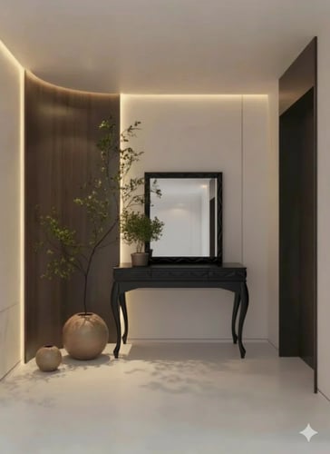 مدخل عصري محفر مع مرايا