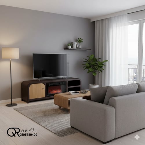 طاولة بلازما عصري مع دفاية