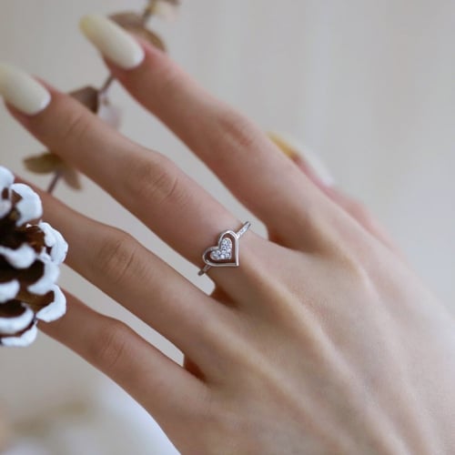 خاتم Deep Heart من احجار الـ CZ والفضة