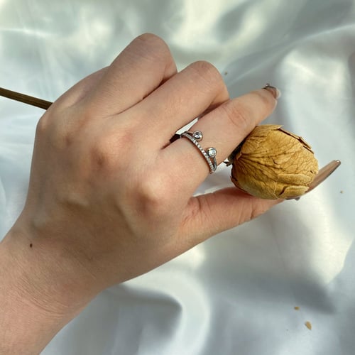 خاتم ثنائي Terminal من احجار ال CZ