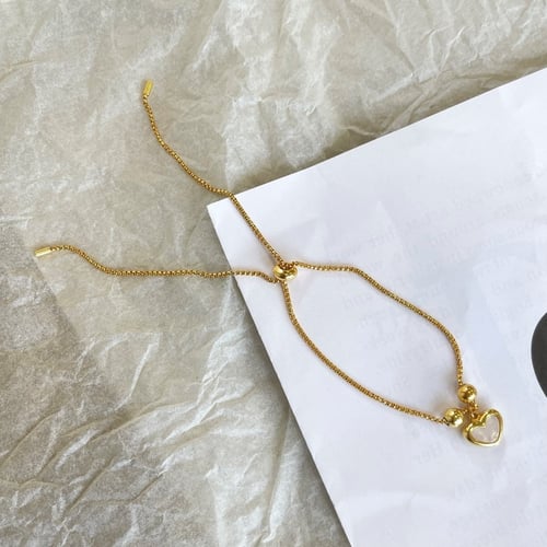 سوار القلب صدف البحر من الفضة المطلية بالذهب