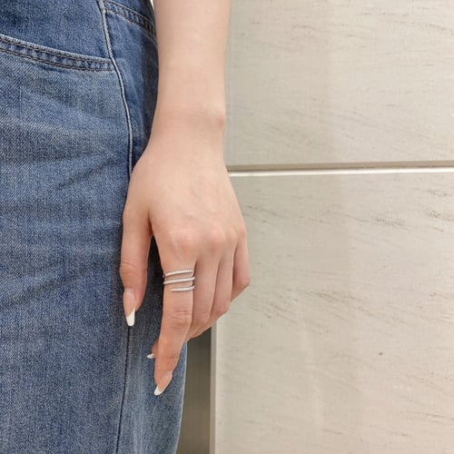 خاتم فيري من احجار الـCZ والفضة المطلية بالروديوم