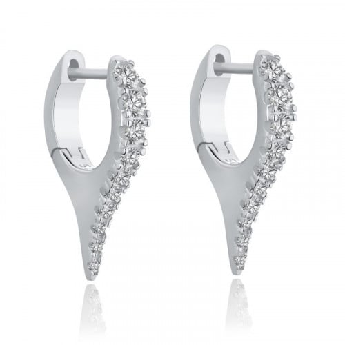 حلق دروب من الفضة المطلية بالروديوم