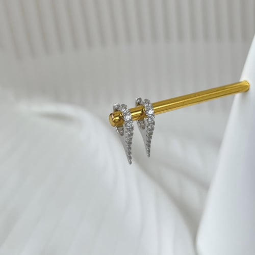 حلق دروب من الفضة المطلية بالروديوم