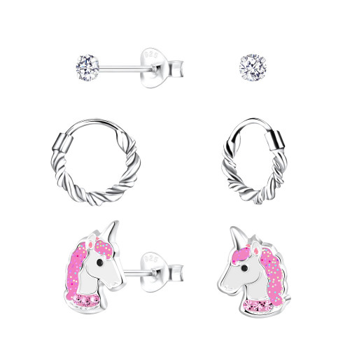 مجموعة حلق يونيكورن وحلقات مبروم