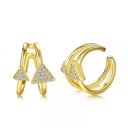 صفد الأذن مثلث من الفضة المطلية بالذهب