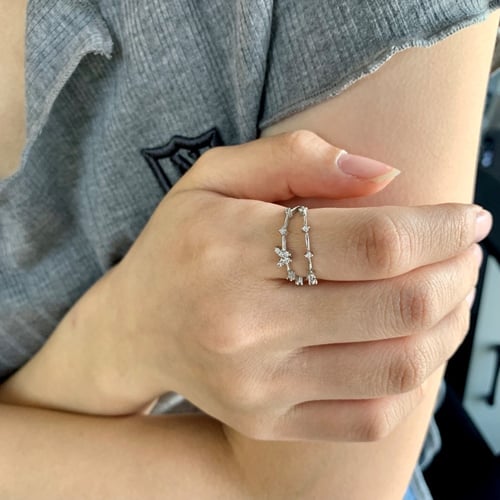 خاتم فراشة تونز من الفضة المطلية بالروديوم