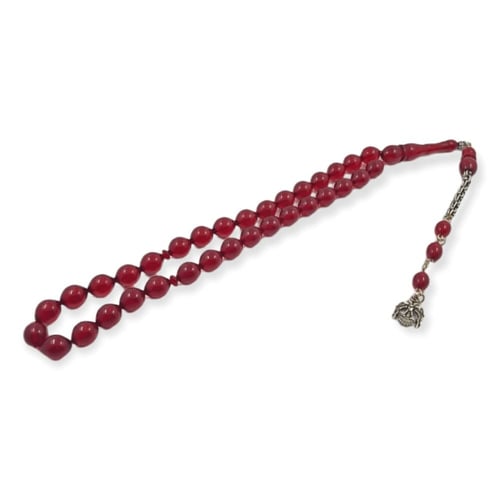 سبحة كهرمان أحمر نسر