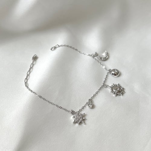 سوار كوكب من الفضة المطلية بالروديوم