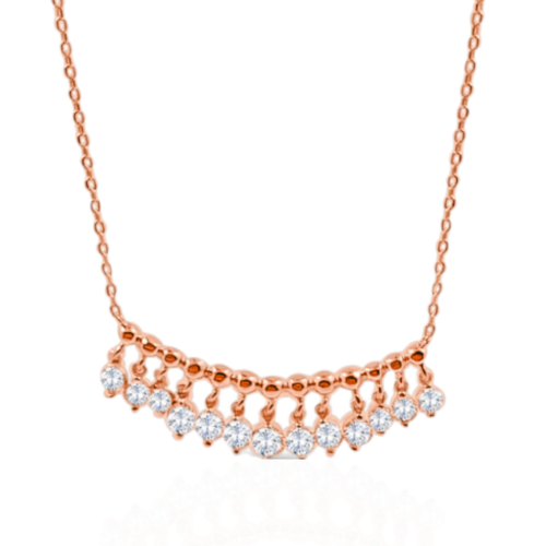 قلادة لميس ن أحجار الCZ والفضة المطلية بالذهب