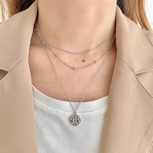 سلسال موناليزا من الفضة المطلية بالروديوم