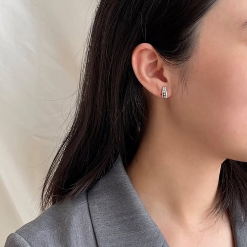 حلق ميسيكا من الفضة المطلية بالروديوم