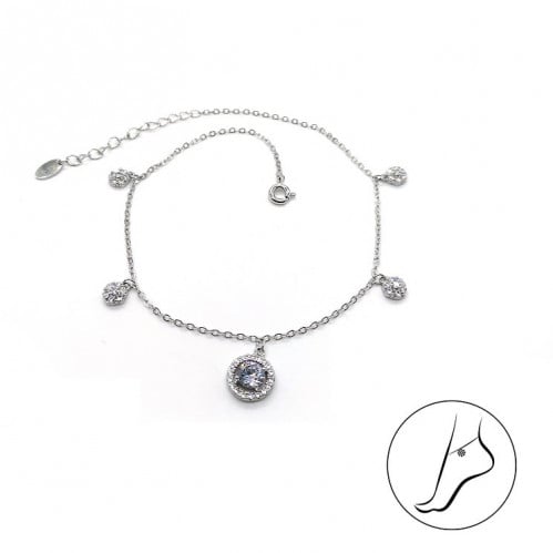 خلخال دايموند من أحجار ال CZ و الفضة