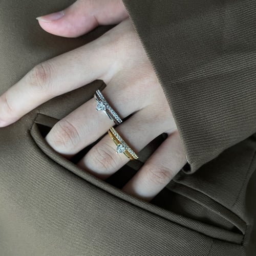 خاتم مونيكا من احجار الـ CZ والفضة