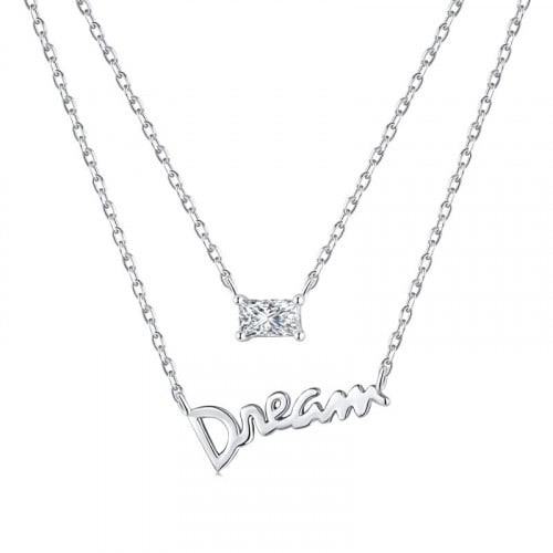 قلادة دريم من احجار الـCZ و الفضة المطلية بالروديو...