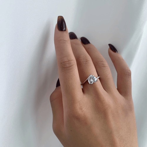 خاتم دايموند قلب من احجار الـ CZ والفضة