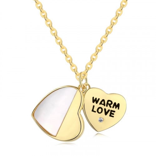 قلادة الحب الدافئ من الفضة المطلية بالذهب
