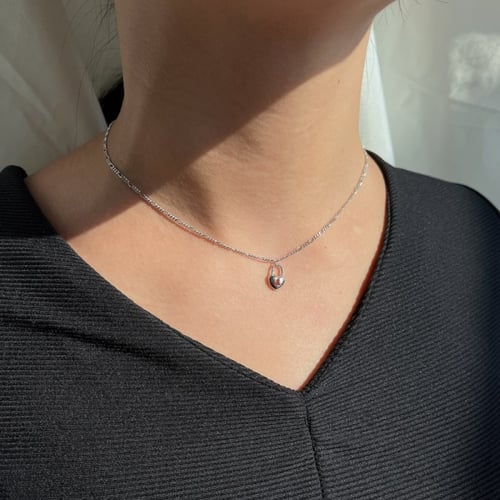 القلادة العصرية قفل من الفضة المطلية بالروديوم