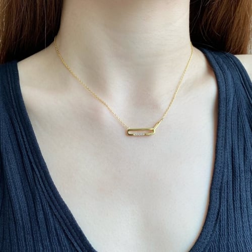 قلادة ميسيكا من الفضة المطلية بالذهب