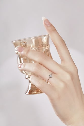 خاتم لوتس من احجار الـCZ والفضة