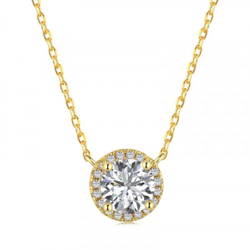 سلسال دايموند من احجار الـCZ والفضة المطلية بالذهب