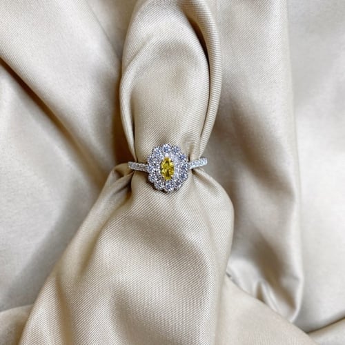 خاتم توليب من احجار الـ CZ والفضة Gold