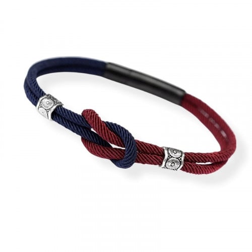 اساور رجالي خيوط عنابي و أزرق