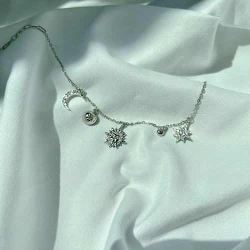 سوار كوكب من الفضة المطلية بالروديوم