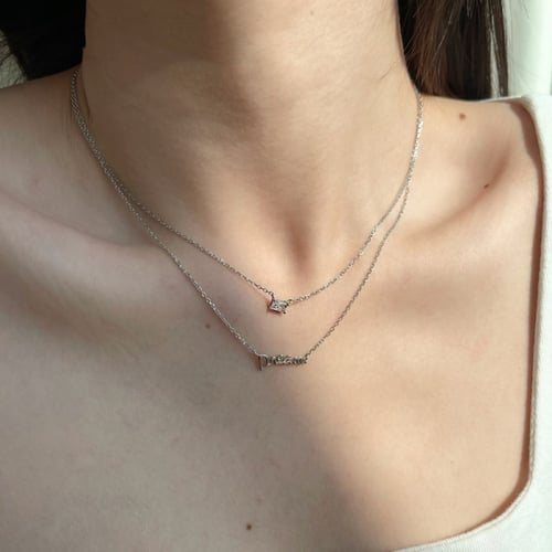 قلادة دريم من احجار الـCZ و الفضة المطلية بالروديو...