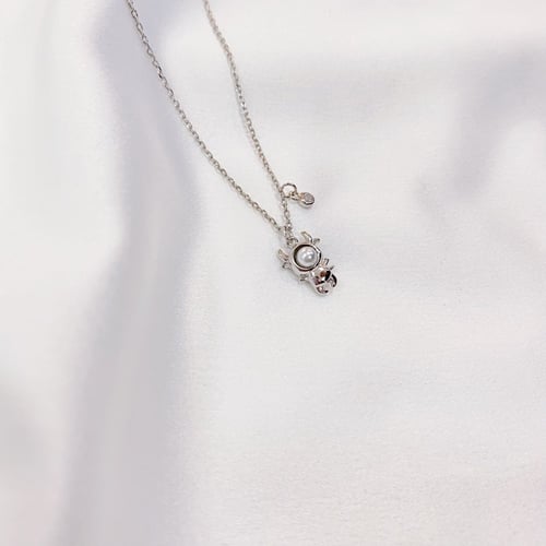 قلادة ألين بالؤلؤ و الفضة المطلية بالروديوم