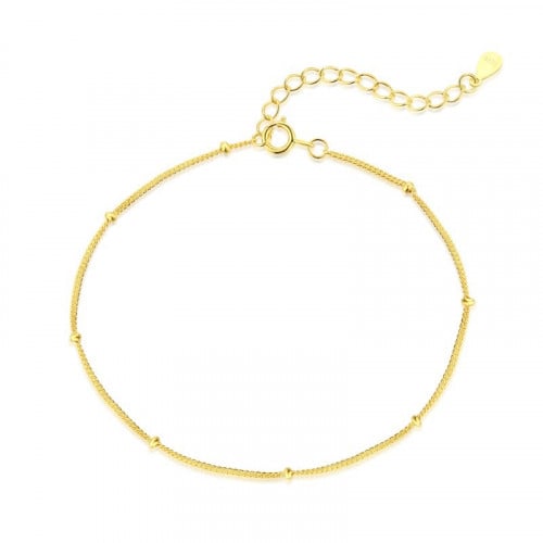 سوار دوائر ناعم من الفضة المطلية بالذهب