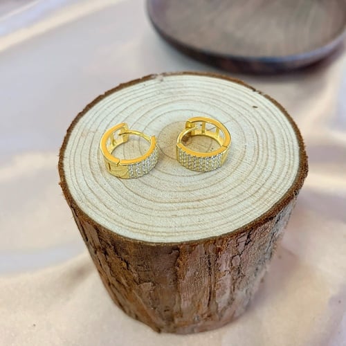 حلق فنسي من الفضة المطلية بالذهب 53M