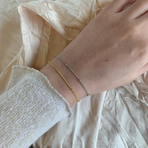 سوار دوائر ناعم من الفضة المطلية بالذهب