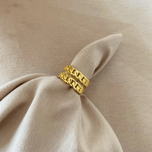 حلق سلسله من الفضة المطلية بالذهب