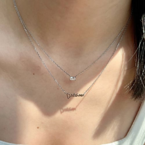 قلادة دريم من احجار الـCZ و الفضة المطلية بالروديو...