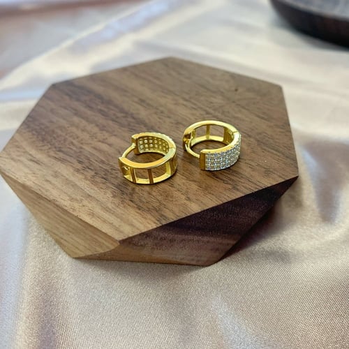 حلق فنسي من الفضة المطلية بالذهب 42M