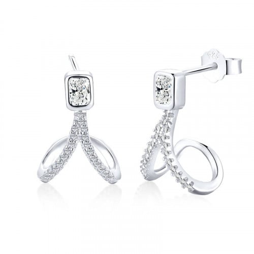 حلق دابموند كلاس من الفضة المطلية بالروديوم