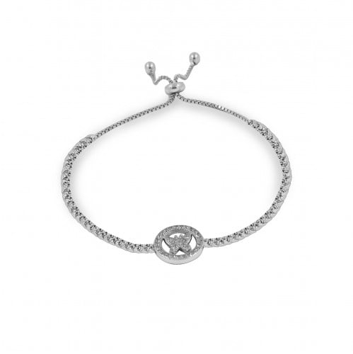 أساور فراشة من احجار الـ CZ و الفضة المطلية بالرود...