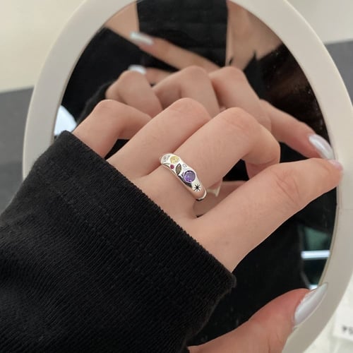 خاتم قمر من احجار الـCZ و الفضة