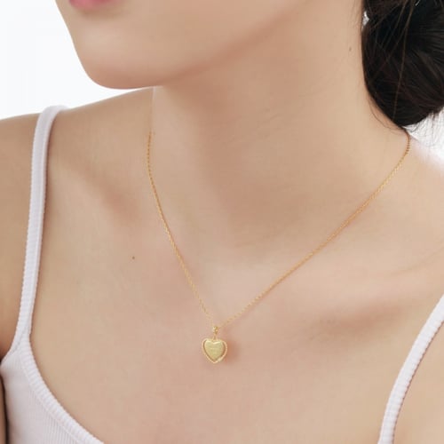 قلادة تحبني من احجار الـCZ والفضة المطلية بالذهب