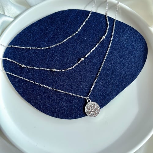 سلسال موناليزا من الفضة المطلية بالروديوم