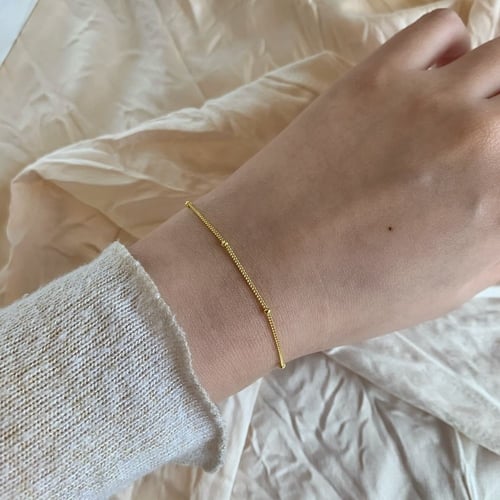 سوار دوائر ناعم من الفضة المطلية بالذهب