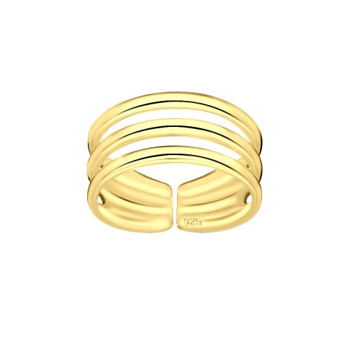 خاتم إصبع القدم ثلاثي ذهبي