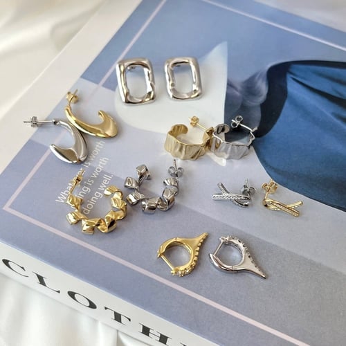 حلق دروب من الفضة المطلية بالروديوم