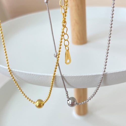 سلسال كاجوال من الفضة المطلية بالذهب