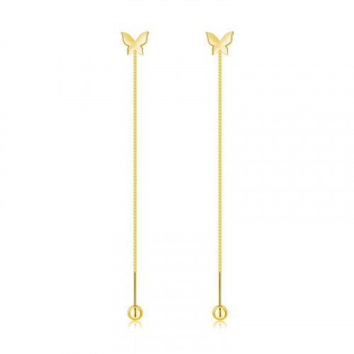 حلق فراشة خيط من الفضة المطلية بالذهب