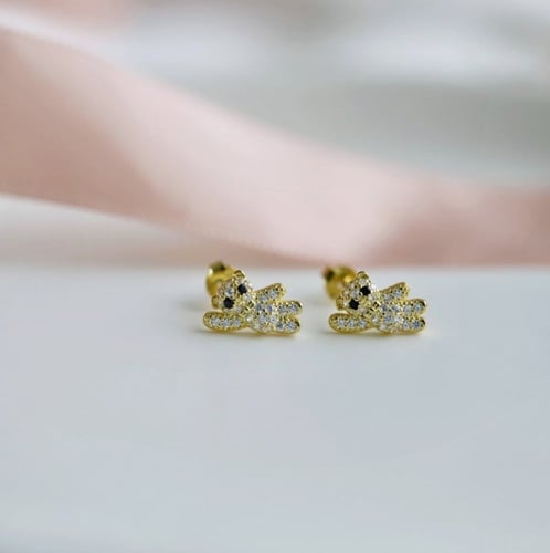 حلق توس من الفضة مطلية بالذهب